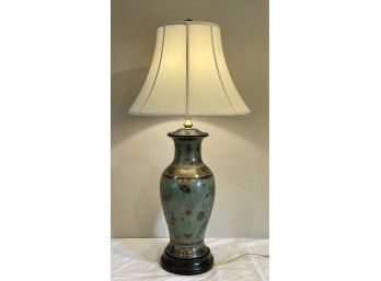 Asian Style Handpainted Table Lamp W/gold Accents