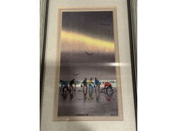 Charles Mulvey Signed Print: The Clammers At Evening