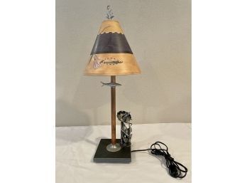 Side/nightstand Lamp ~ Handpainted Shade W/ Musician