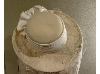 Plaza Suite ~ Wool Womans Cream Hat With Back Bow