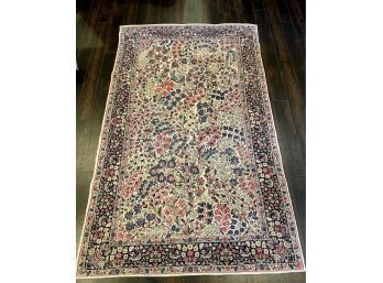 Floral Oriental Rug With Birds