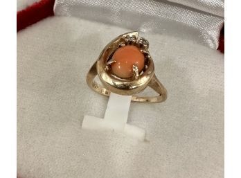 14k Ring With Pink Stone