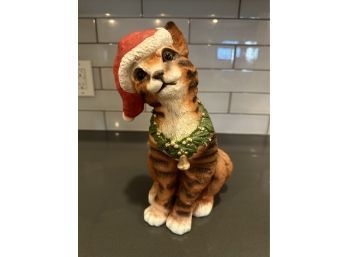 Christmas Tabby Figurine