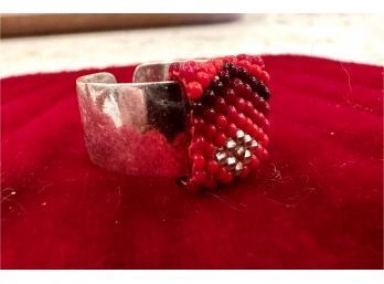 Silver Ring With Beads