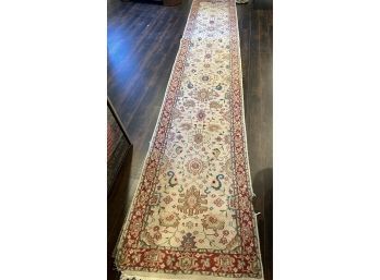 Hand Knotted Runner With Damage