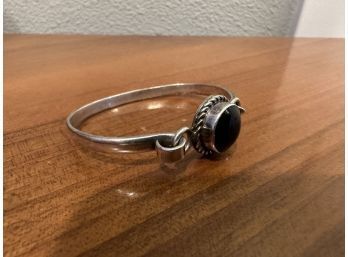 Mexican Sterling Bracelet With Black Stone