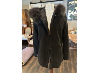 Sachi Size Small Fur Hooded Jacket