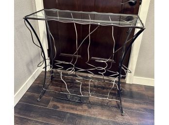 Funky Metal And Glass Side Table