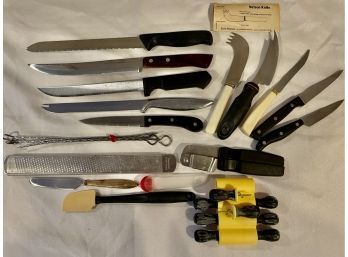 Lot Of Knives And Kitchen Utensils