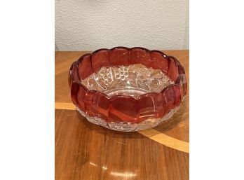 Glass Bowl With Ruby Flash