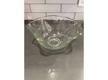 Large Fluted Glass Bowl
