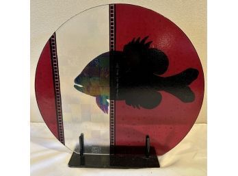 Cathrine Patten 1993 Glass Fish With Stand