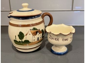 Torquay Motto Ware Small Teapot & Sugar Watcombe Motto Ware Folk