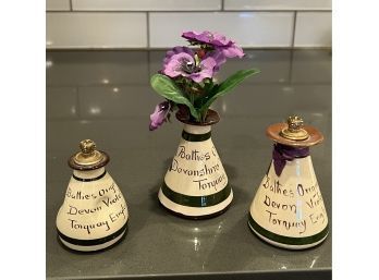Torquay Motto Ware Small Pots & Vase Watcombe Motto Ware Folk