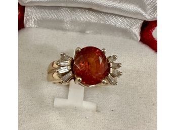 14k Ring With Orange Stone