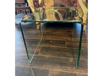 Modernist Glass And Brass Side Table
