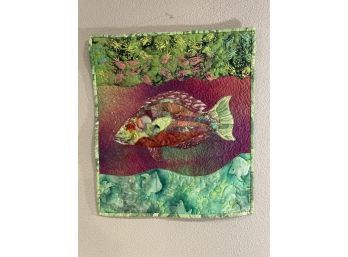 Quilted Fish Motif Wall Hanging