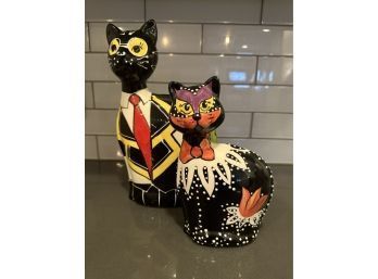 Pair Of Turov Ceramic Cats