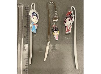 Lot Of 3: Japanese Cartoon Metal Bookmarks