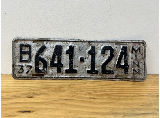 1937 Minnesota License Plate
