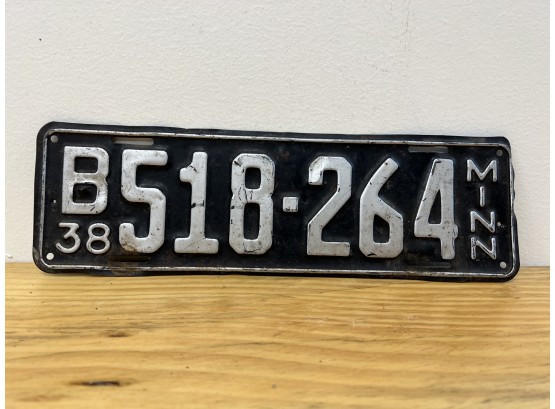1938 Minnesota License Plate