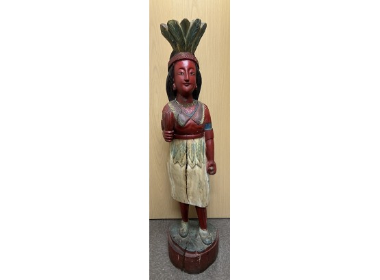 Cigar Store Smoke Shop Native American Carved Statue