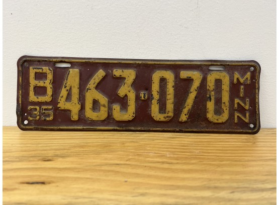 1935 Minnesota License Plate