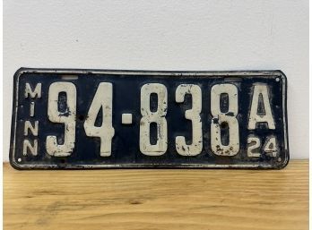 1924 Minnesota License Plate