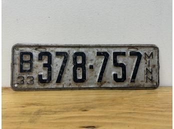 1933 Minnesota License Plate