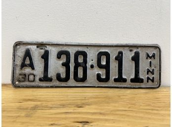 1930 Minnesota License Plate