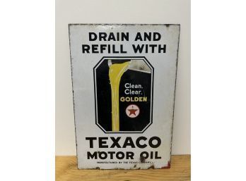 Porcelain Texaco Golden Motor Oil Sign