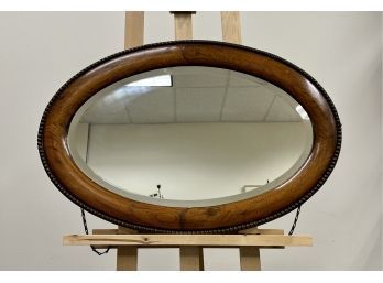 Antique Oak Oval Mirror