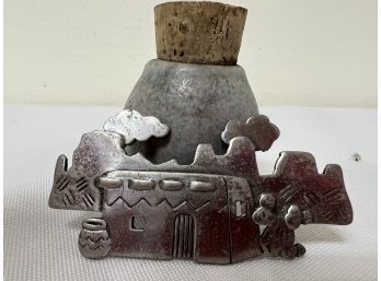 Southwest Indian Pin & Small Vase