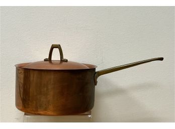 Revere Ware Pan With Lid, Solid Copper Stainless Steel W/original Label