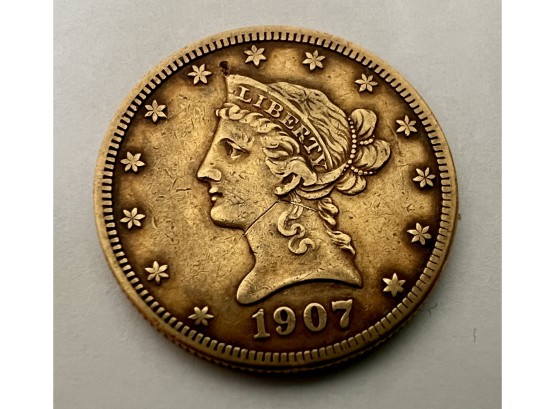 1907 S Gold Ten Dollar US Coin