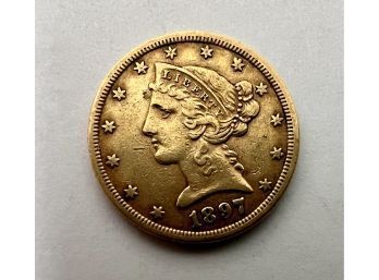 1897 US Gold 5 Dollar Coin