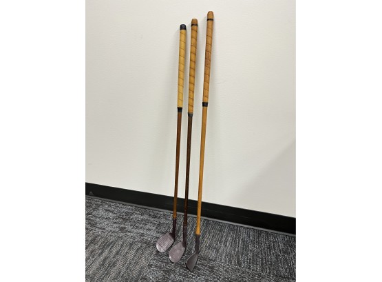 Vintage Reproduction Wood Shaft Golf Clubs