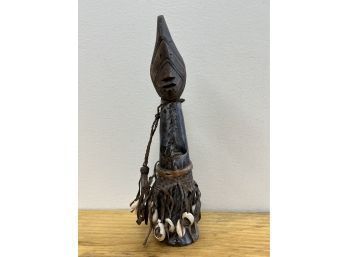 Carved Wood With Leather African Women