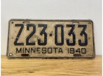 1940 Minnesota License Plate