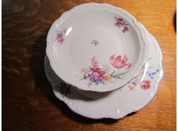 Bareuther Gold Trimmed Dinner & Salad Plate Germany US-Zone