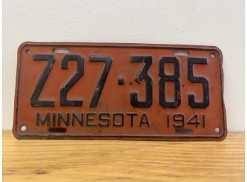 1941 Minnesota License Plate