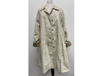 Vintage Burberry Button Down Tan Raincoat ~ 14 Reg.