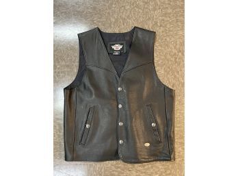 Vintage Made In USA Harley Davidson Leather Vest