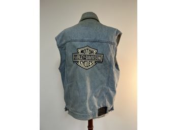 Vintage Harley Davidson Large Denim Vest