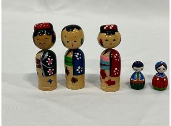Koekshi Japanese Wooden Dolls-set Of 5