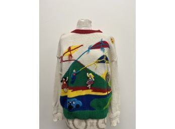 Vintage Fetagetti Sweater With People Dancing Size Large