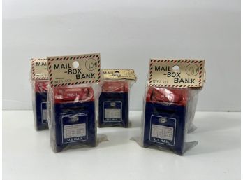 Five Miniature US Mailboxes