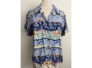 Gloria Vanderbilt Hawaiian Shirt Large