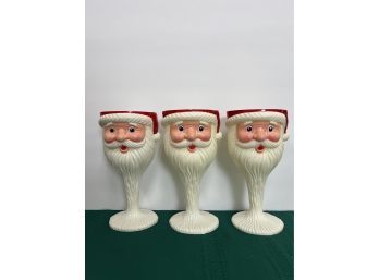 Set Of 3 Santa Plastic Mugs