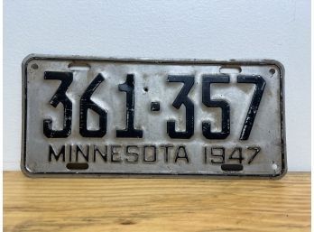 1947 Minnesota License Plate